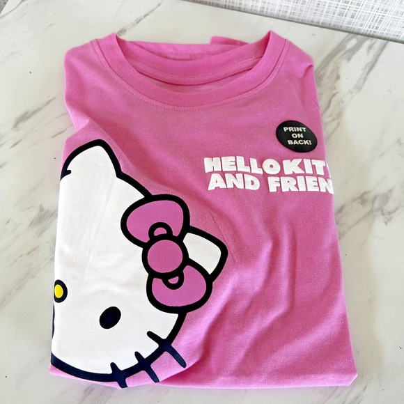 Hello Kitty Girls Pink Short Sleeve T-shirt Size Large Youth Graphics NWOT BxK - Picture 4 of 4